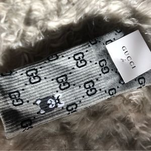 Gucci Gray Bear Crew Socks